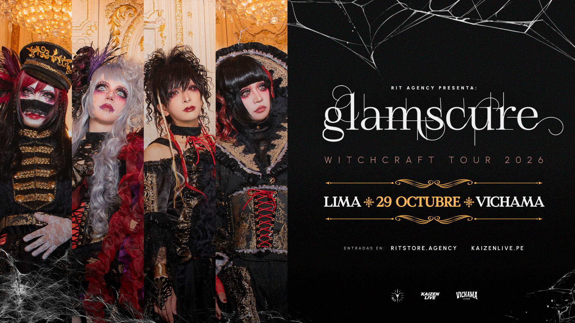 GLAMSCURE — Ancient Runes Tour Lima 2026 GLAMSCURE — Ancient Runes Tour Lima 2026. Capítulo III: Dramatic Romantic Visual Kei directo desde Tokio a Sudamérica.